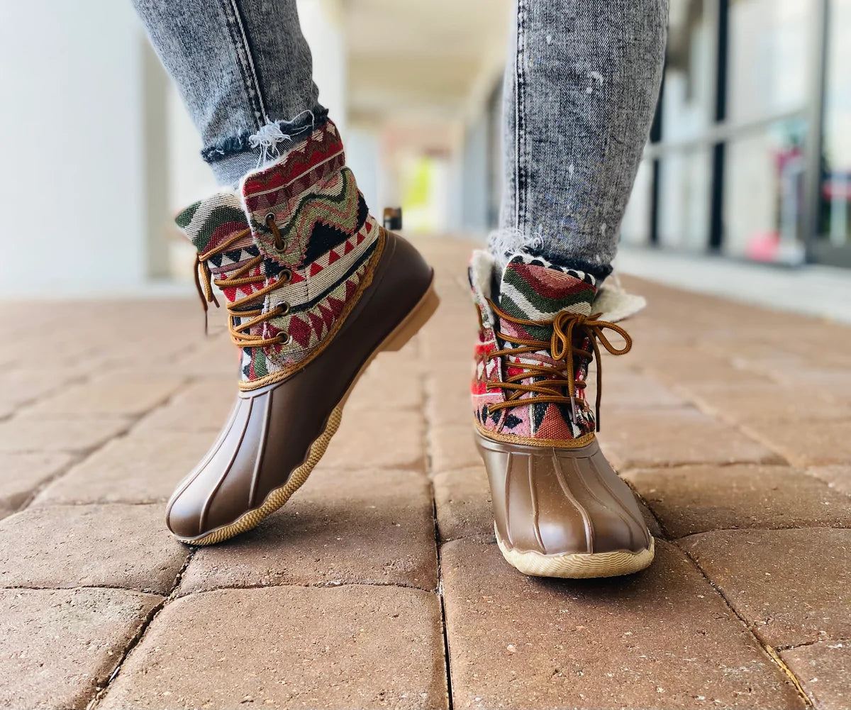 Gypsy Jazz Slush Plaid Boot Tan MajestyOnMain