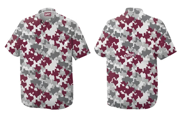 Old Tejas Camo Field Shirt - Maroon – MajestyOnMain